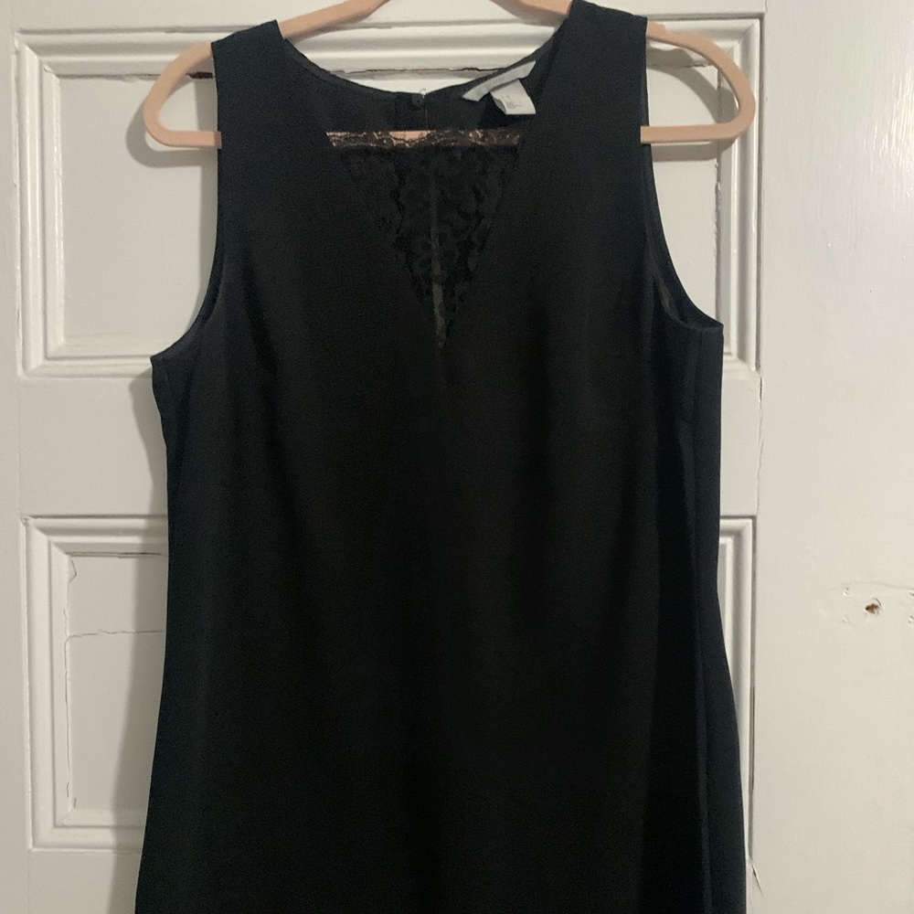 Black lace shift dress